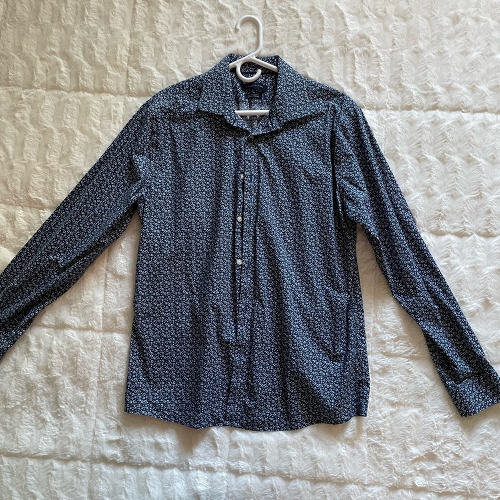 Tommy Hilfiger Blue Floral Dress Shirt